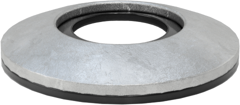 Galvanizli Çelik ve Neopren Yapıştırmalı Sızdırmazlık Pulları, 3/8" Vida Boyutu için, 0.434" ID, 0.810" OD