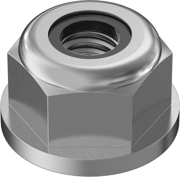 18-8 Paslanmaz Çelik Naylon Ekli Flanş Somunu, M4 x 0,7 mm Diş Boyutu