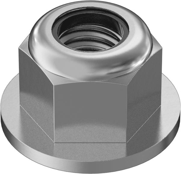 18-8 Paslanmaz Çelik Naylon Ekli Flanş Somunu, M5 x 0,8 mm Diş Boyutu