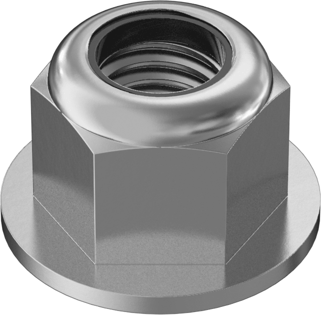 18-8 Paslanmaz Çelik Naylon Ekli Flanş Somunu, M10 x 1,5 mm Diş Boyutu