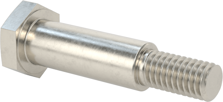 Paslanmaz Çelik Altıgen Başlı Omuzlu Vida, 1/2" Omuz Çapı, 1-3/8" Omuz Uzunluğu, 3/8"-16 Diş