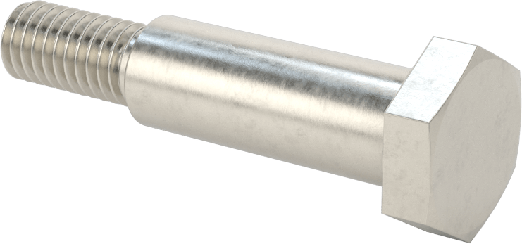Paslanmaz Çelik Altıgen Başlı Omuzlu Vida, 1/2" Omuz Çapı, 1-3/8" Omuz Uzunluğu, 3/8"-16 Diş