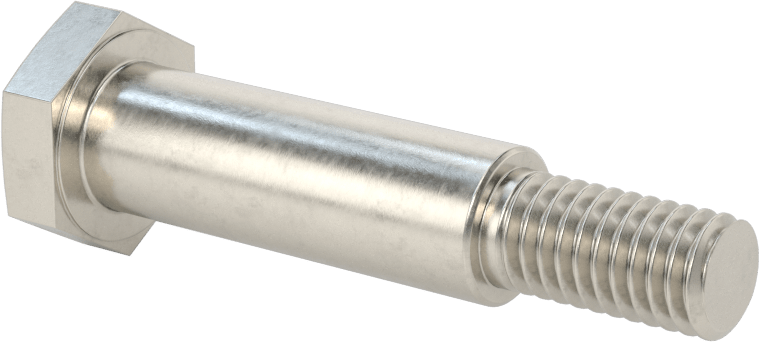 Paslanmaz Çelik Altıgen Başlı Omuzlu Vida, 1/2" Omuz Çapı, 1-1/2" Omuz Uzunluğu, 3/8"-16 Diş