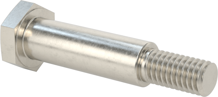 Paslanmaz Çelik Altıgen Başlı Omuzlu Vida, 1/2" Omuz Çapı, 1-9/16" Omuz Uzunluğu, 3/8"-16 Diş