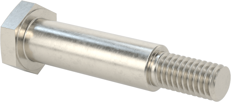 Paslanmaz Çelik Altıgen Başlı Omuzlu Vida, 1/2" Omuz Çapı, 1-5/8" Omuz Uzunluğu, 3/8"-16 Diş