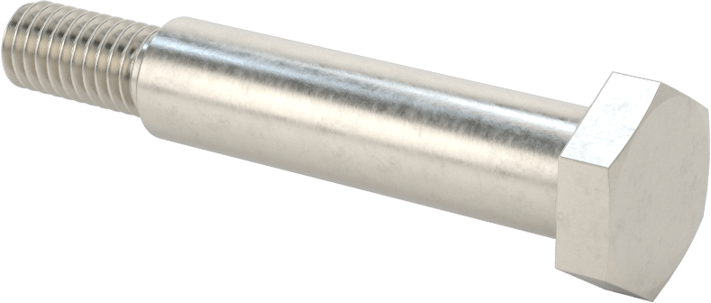 Paslanmaz Çelik Altıgen Başlı Omuzlu Vida, 1/2" Omuz Çapı, 2" Omuz Uzunluğu, 3/8"-16 Diş