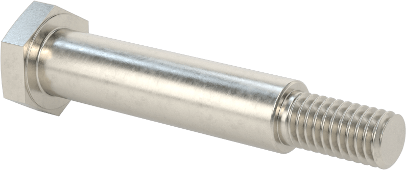 Paslanmaz Çelik Altıgen Başlı Omuzlu Vida, 1/2" Omuz Çapı, 2" Omuz Uzunluğu, 3/8"-16 Diş