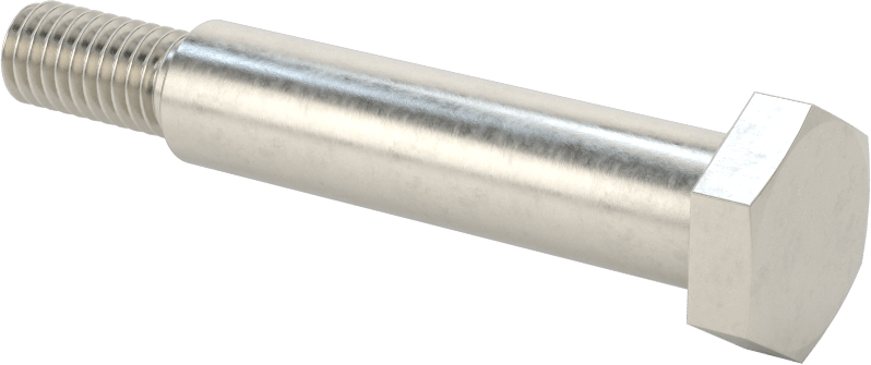 Paslanmaz Çelik Altıgen Başlı Omuzlu Vida, 1/2" Omuz Çapı, 2-1/8" Omuz Uzunluğu, 3/8"-16 Diş