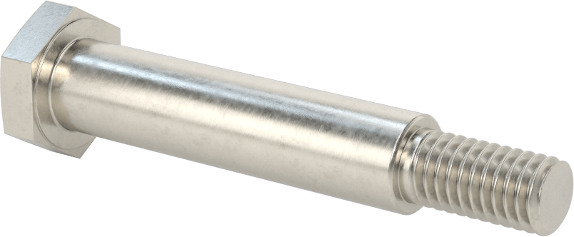 Paslanmaz Çelik Altıgen Başlı Omuzlu Vida, 1/2" Omuz Çapı, 2-1/8" Omuz Uzunluğu, 3/8"-16 Diş