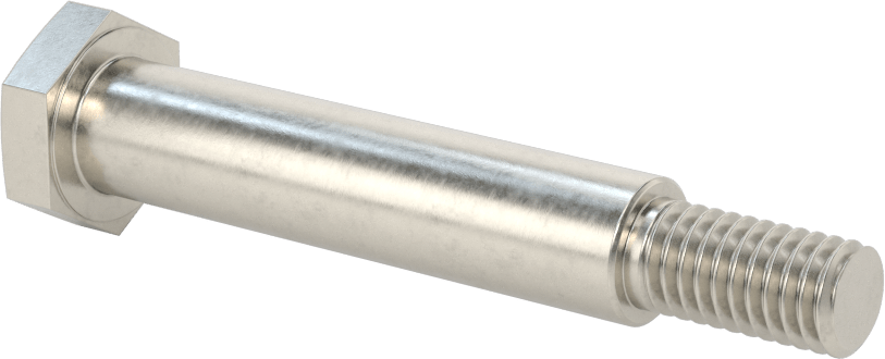 Paslanmaz Çelik Altıgen Başlı Omuzlu Vida, 1/2" Omuz Çapı, 2-1/4" Omuz Uzunluğu, 3/8"-16 Diş