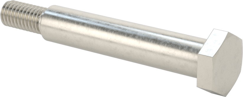 Paslanmaz Çelik Altıgen Başlı Omuzlu Vida, 1/2" Omuz Çapı, 2-1/2" Omuz Uzunluğu, 3/8"-16 Diş