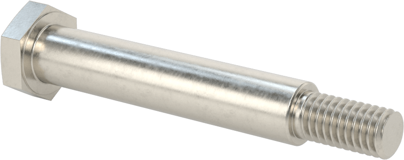 Paslanmaz Çelik Altıgen Başlı Omuzlu Vida, 1/2" Omuz Çapı, 2-1/2" Omuz Uzunluğu, 3/8"-16 Diş