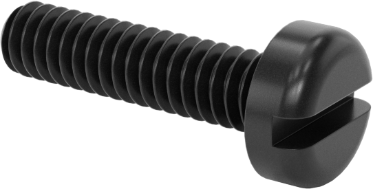 Naylon Silindir Başlı Oluklu Vidalar, 0-80 Diş, 1/4" Uzunluk