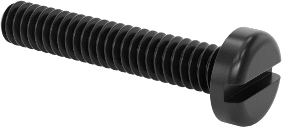Naylon Silindir Başlı Oluklu Vidalar, 2-56 Diş, 1/2" Uzunluk