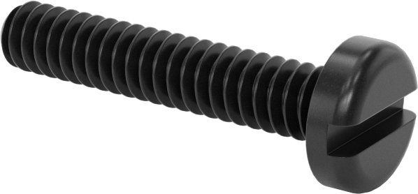 Naylon Silindir Başlı Oluklu Vidalar, 6-32 Diş, 3/4" Uzunluk