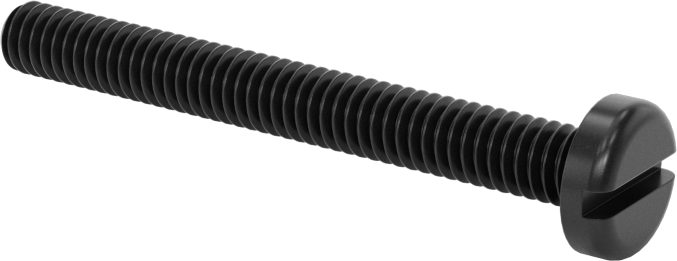 Naylon Silindir Başlı Oluklu Vidalar, 8-32 Diş, 1-1/2" Uzunluk