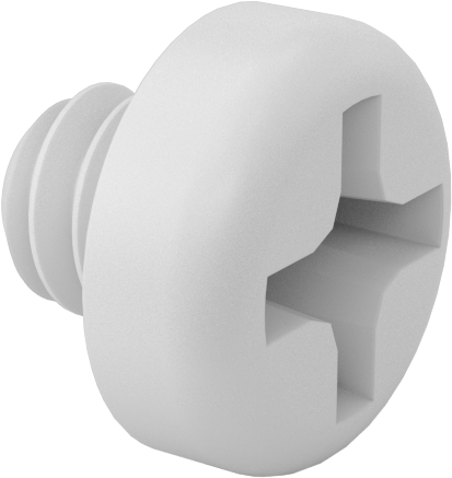 Naylon Silindir Başlı Vidalar, Phillips, 6-32 Diş Boyutu, 1/8" Uzunluk