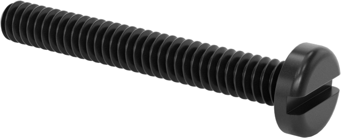 Naylon Silindir Başlı Oluklu Vidalar, 10-24 Diş, 1-1/2" Uzunluk