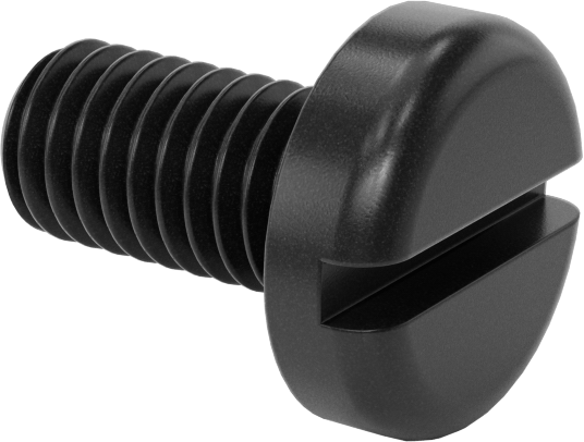 Naylon Silindir Başlı Oluklu Vidalar, 10-32 Diş, 3/8" Uzunluk