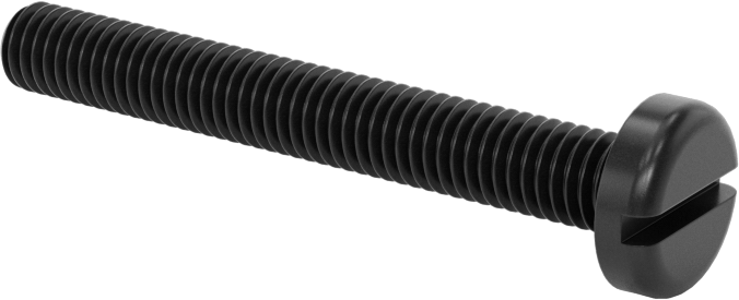 Naylon Silindir Başlı Oluklu Vidalar, 10-32 Diş, 1-1/2" Uzunluk