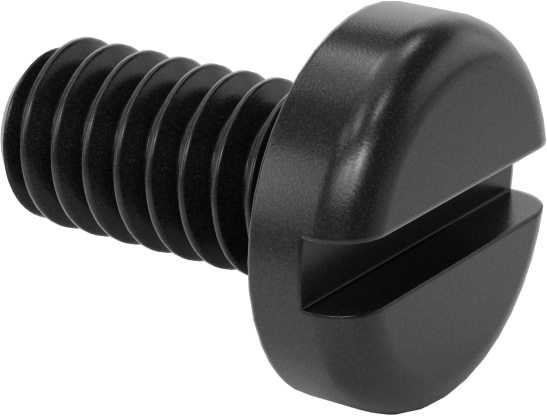 Naylon Silindir Başlı Oluklu Vidalar, 1/4"-20 Diş, 1/2" Uzunluk