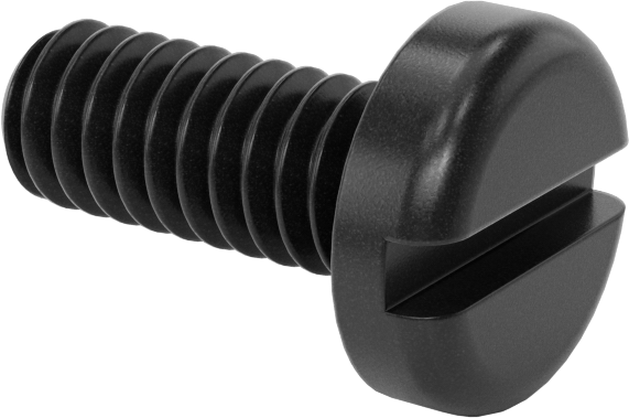 Naylon Silindir Başlı Oluklu Vidalar, 1/4"-20 Diş, 5/8" Uzunluk
