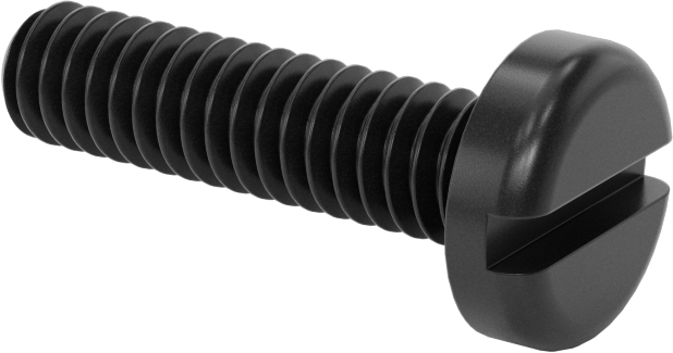 Naylon Silindir Başlı Oluklu Vidalar, 1/4"-20 Diş, 1" Uzunluk