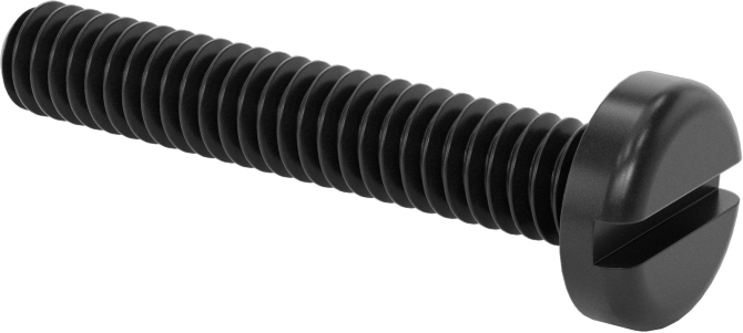 Naylon Silindir Başlı Oluklu Vidalar, 1/4"-20 Diş, 1-1/2" Uzunluk