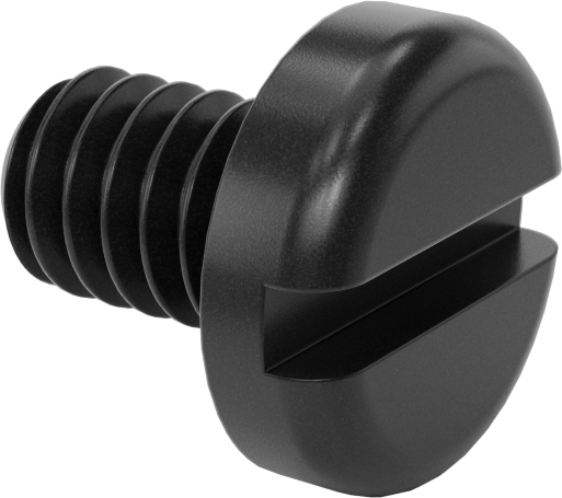 Naylon Silindir Başlı Oluklu Vidalar, 1/4"-20 Diş, 3/8" Uzunluk