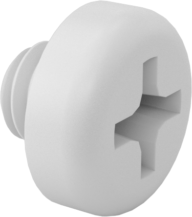 Naylon Silindir Başlı Vidalar, Phillips, 8-32 Diş Boyutu, 1/8" Uzunluk