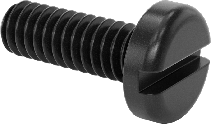 Naylon Silindir Başlı Oluklu Vidalar, 1/4"-20 Diş, 3/4" Uzunluk