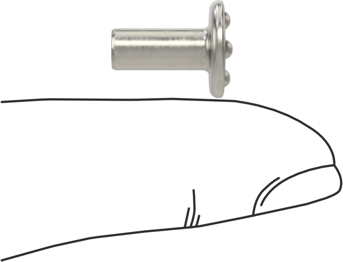 Kaynak Pimleri, Yüzeye Montaj, 3/16" Çap, 1/2" Uzunluk, 18-8 Paslanmaz Çelik