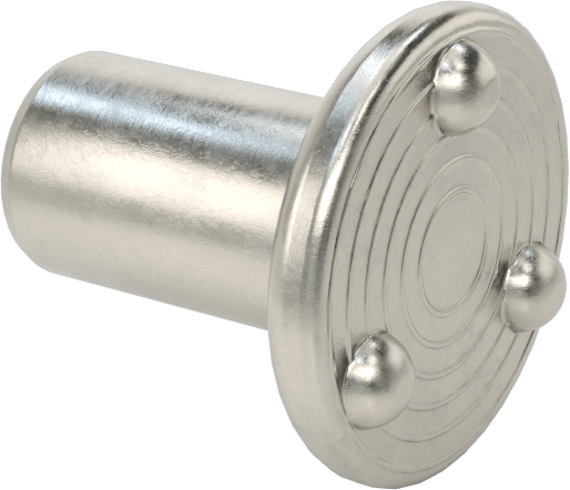Kaynak Pimleri, Yüzeye Montaj, 1/4" Çap, 1/2" Uzunluk, 18-8 Paslanmaz Çelik
