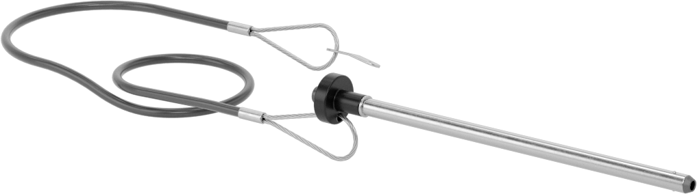 Topuz Tutamaklı Basmalı Düğme Hızlı Açma Pimi, Kordon ile, 1/4" Çap, 5 inç Kullanılabilir Uzunluk