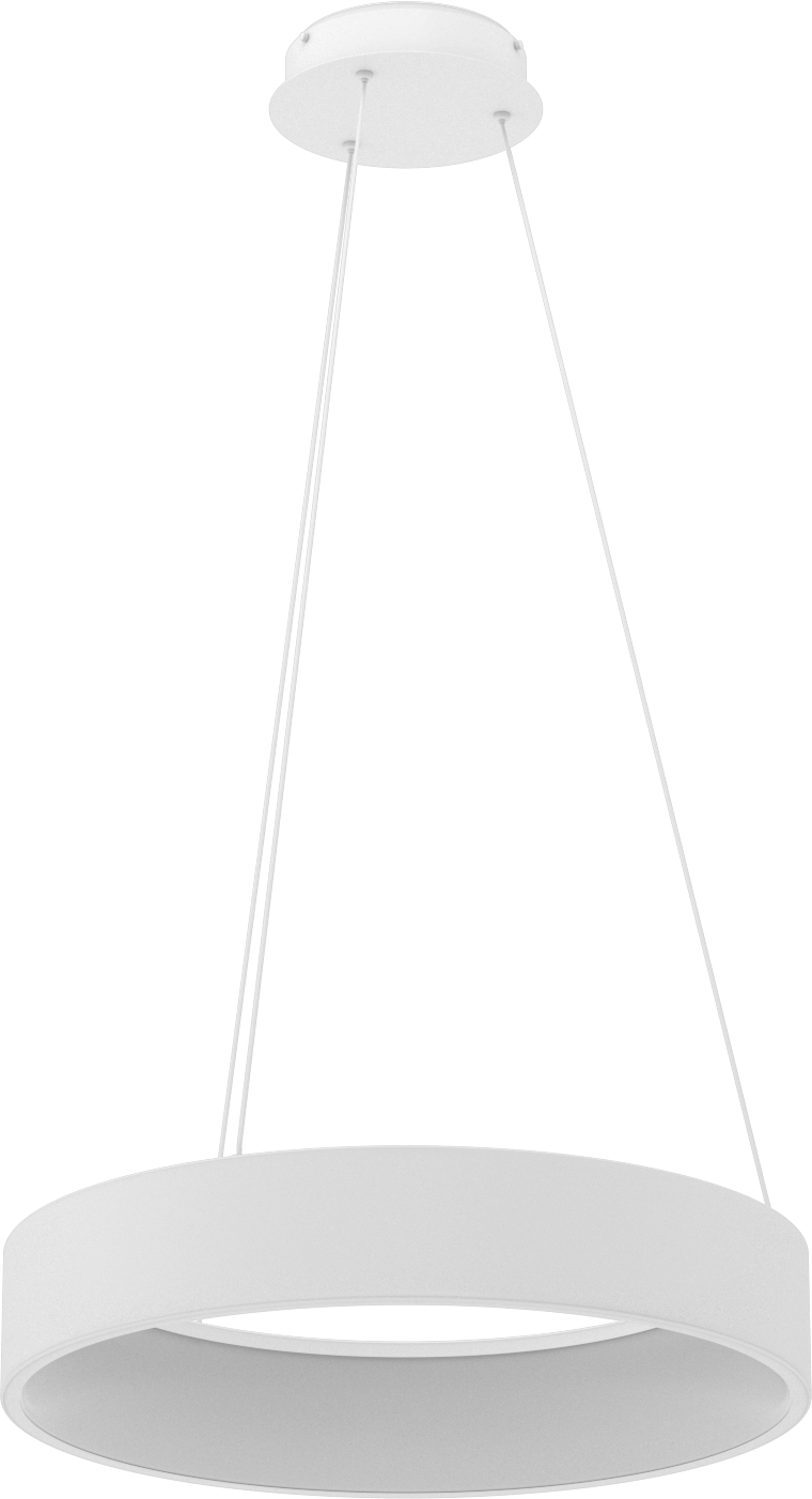 Dekoratif Tavan Işığı, Mat Beyaz Gövde, Askı, 24“ Çap x 4-1/2” Yükseklik