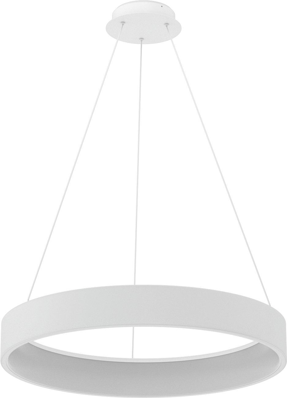 Dekoratif Tavan Işığı, Mat Beyaz Gövde, Askı, 32“ Çap x 4-1/2” Yükseklik