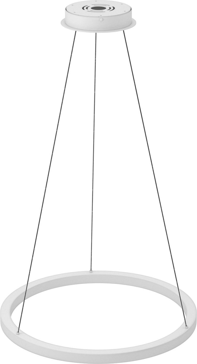 Dekoratif Tavan Işığı, Mat Beyaz Gövde, Askı, 24“ Çap x 1-1/4” Yükseklik