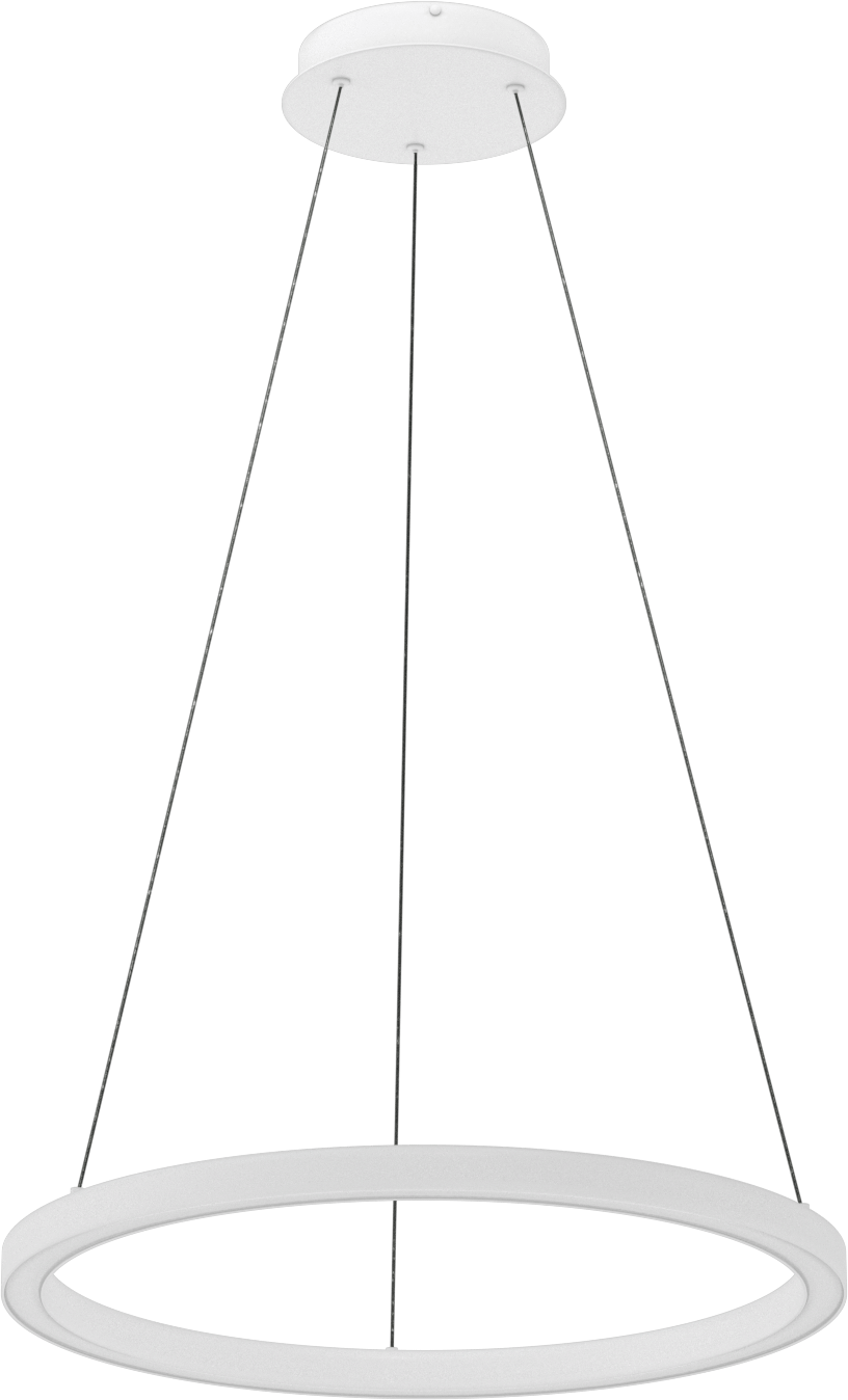 Dekoratif Tavan Işığı, Mat Beyaz Gövde, Askı, 24“ Çap x 1-1/4” Yükseklik
