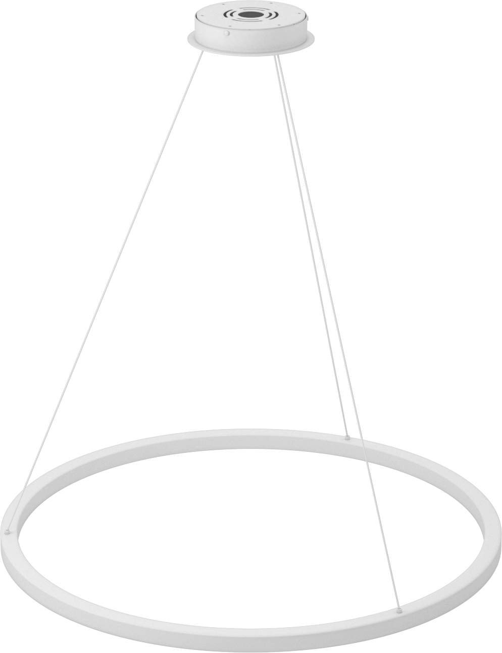Dekoratif Tavan Işığı, Mat Beyaz Gövde, Askı, 36“ Çap x 1-1/4” Yükseklik