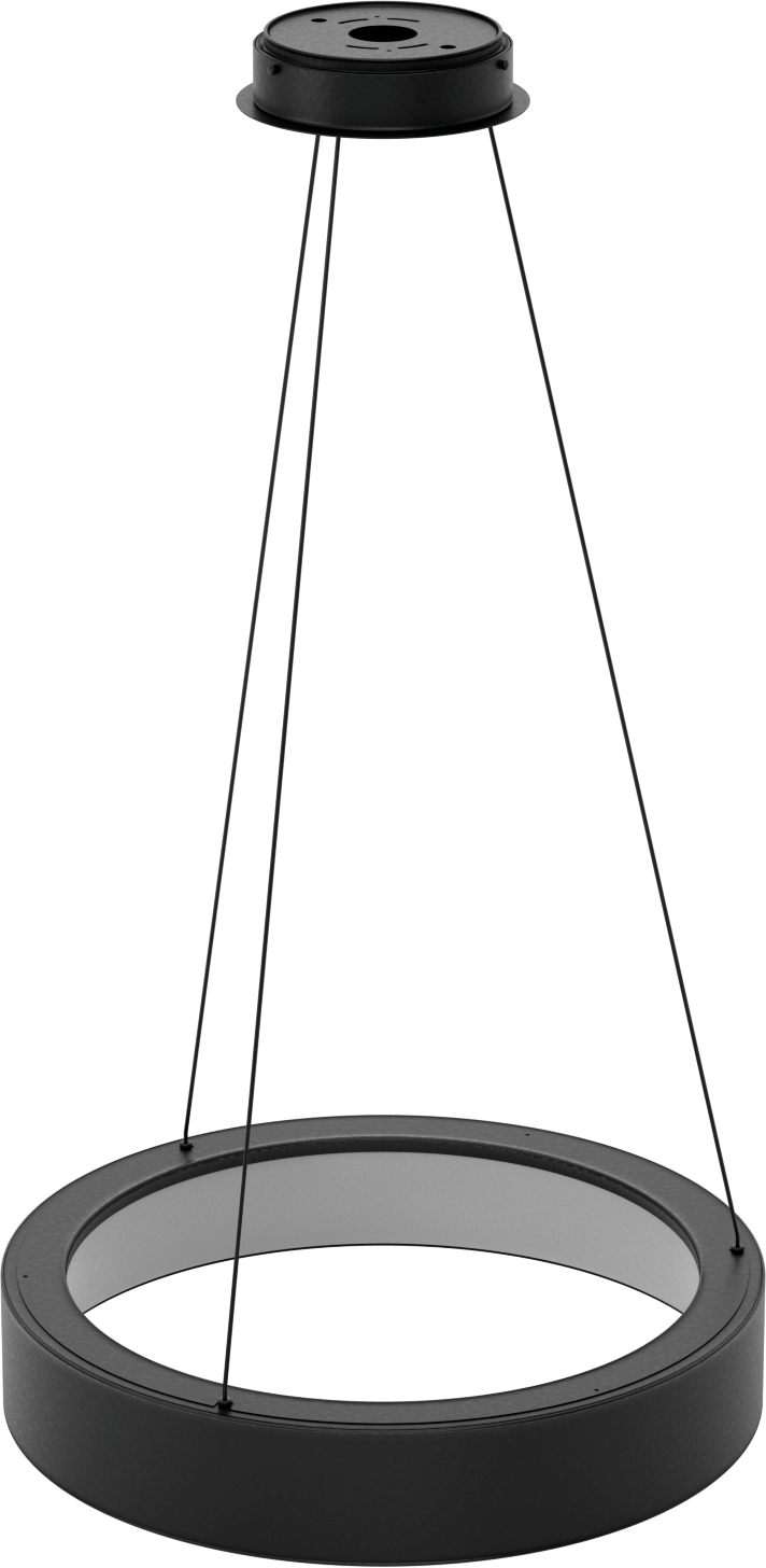 Dekoratif Tavan Işığı, Mat Siyah Gövde, Askı, 24“ Çap x 4-1/2” Yükseklik