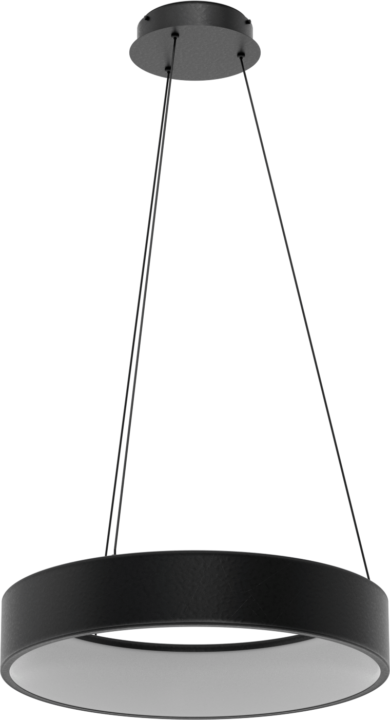 Dekoratif Tavan Işığı, Mat Siyah Gövde, Askı, 24“ Çap x 4-1/2” Yükseklik
