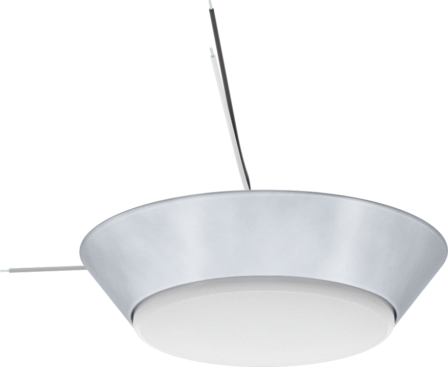 Dekoratif Tavan Işığı, Saten Muhafaza, 7-1/4“ Çap x 1-3/4” Toplam Yükseklik