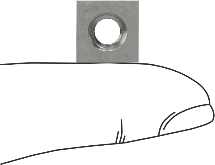 18-8 Paslanmaz Çelik Kare Somun, 1/4"-20 Diş Boyutu