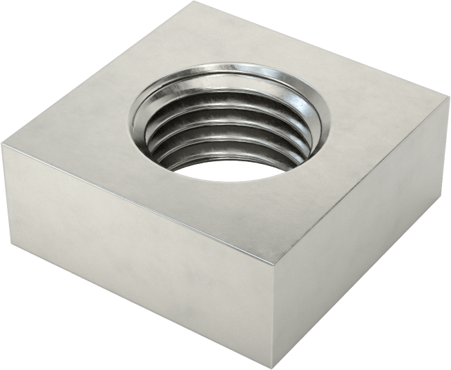 18-8 Paslanmaz Çelik Kare Somun, 3/8"-24 Diş Boyutu