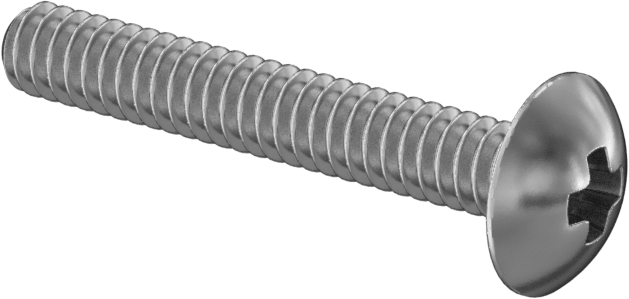 316 Paslanmaz Çelik Bombe Başlı Phillips Vidalar, 4-40 Diş Boyutu, 3/4" Uzunluk