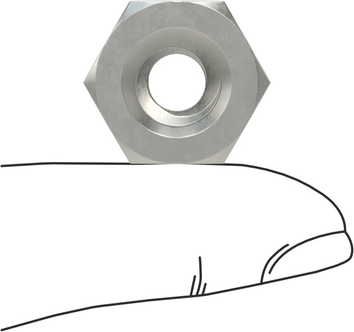 Karbon Çelik Acme Altıgen Somun, Sağ El, 3/8"-8 Diş Boyutu