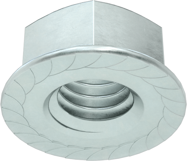 Çinko Kaplamalı Düşük Mukavemetli Çelik Tırtıklı Flanş Somunu, 3/8"-16 Diş Boyutu, 11/32" Yükseklik