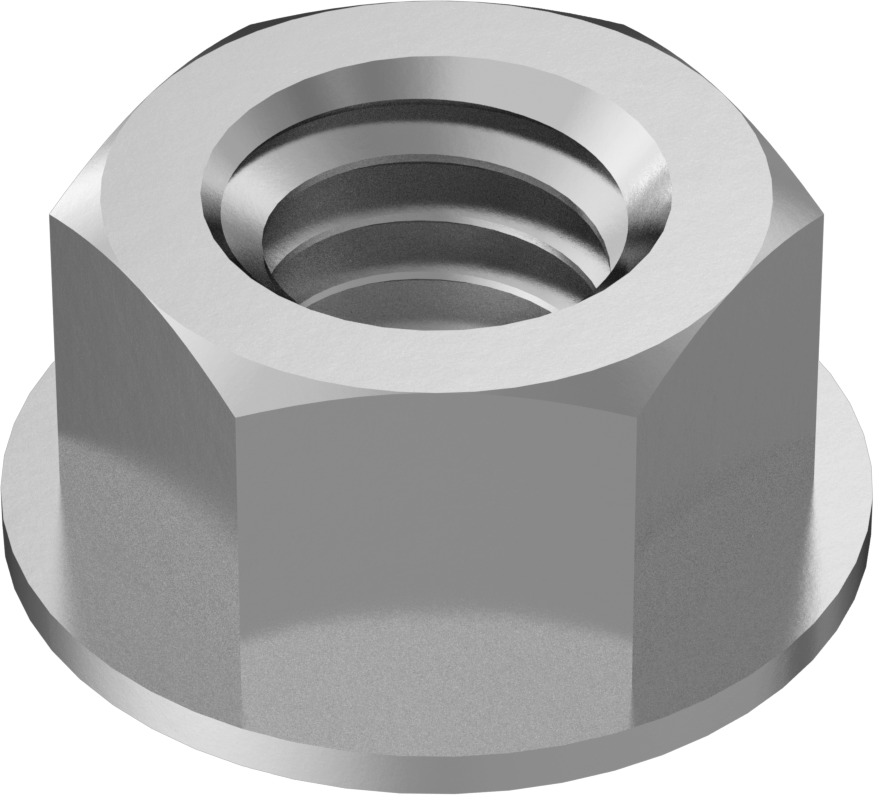 Çinko Kaplı Orta Mukavemetli Çelik Flanş Somunları, Sınıf 5, 3/8"-16 Diş Boyutu
