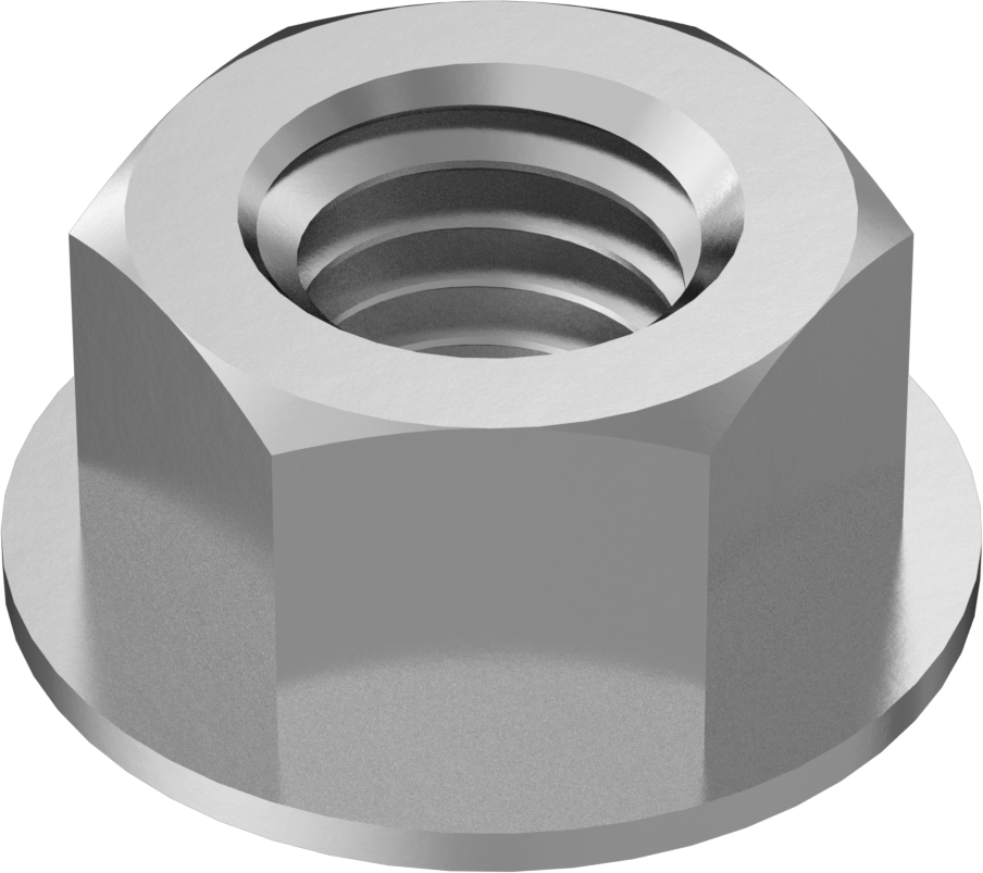 Çinko Kaplı Orta Mukavemetli Çelik Flanş Somunları, Sınıf 5, 1/2"-13 Diş Boyutu