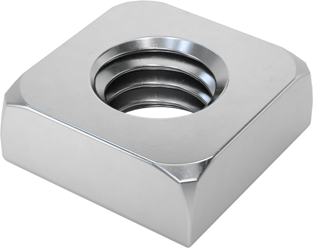 Düşük Mukavemetli Çelik Kare Somun, 3/8"-16 Diş Boyutu, 1/4" Yükseklik